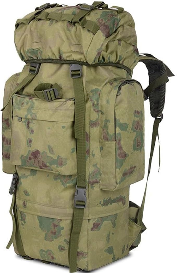 LINGYUE 65L Waterproof Tactical Backpack Large Hiking Camping Bagpack With Rain Cover For Outdoor Trekking Travel(B)