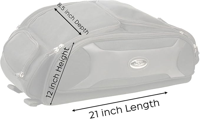 Milwaukee Leather MP8107 Medium Black Long Textile Motorcycle Back Trunk Rack Travel Bag - Medium