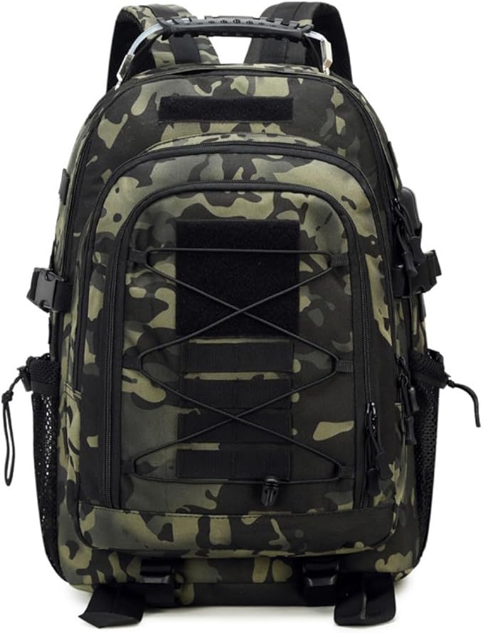Tactical Backpack Men Backpacks Military Army Daypack handbag Hiking Camping Travel Hunting Rucksack Molle Bag USB Interface (CP Camo Size：14.2 * 7.8 * 20inch(L*W*H))