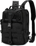 Genérico 20L Tactical Assault Bag Military Sling BackpackCompatible for Outdoor Hiking Campin(Black B)