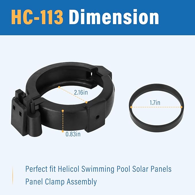 Panel Clamp Assembly HC-113 for Heliocol Swimming Pool Solar Panels-2 Pack