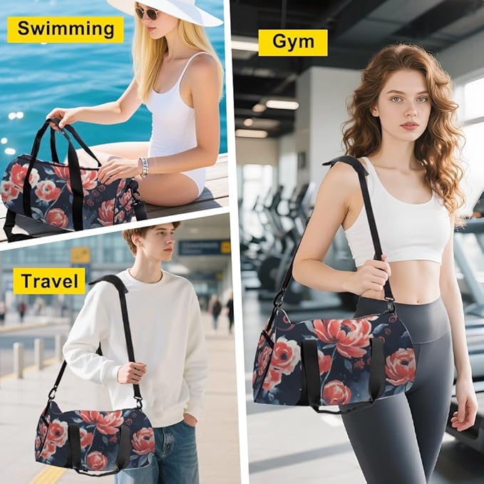Vivid Botanical Foldable Womens Bag Oxford Tote Bags Adjustable Shoulder Strap Convertible Carry Backpack Cute Carry On Bag For Sleepover Pilates Gym Gifts For Women