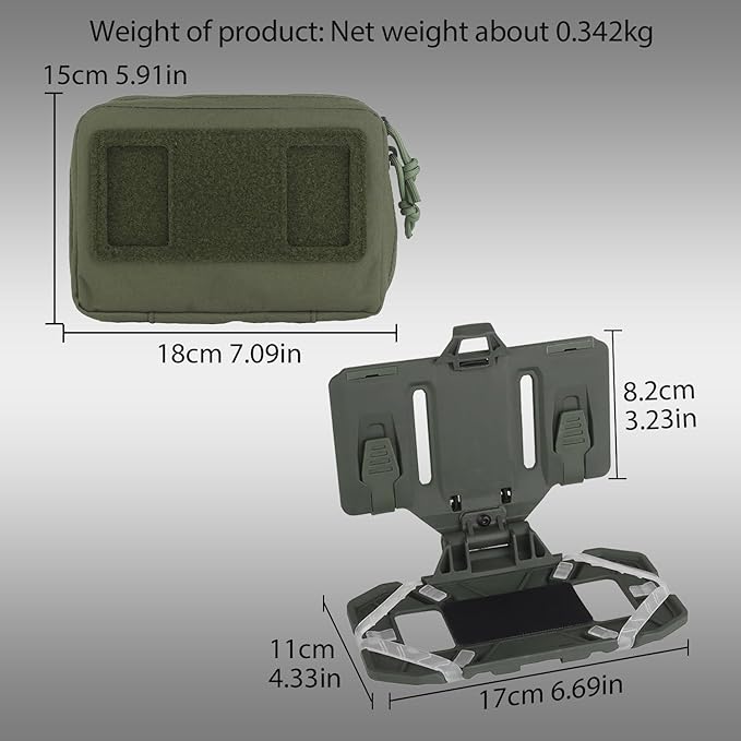 Tactical Phone Chest Mount with Chest Vest Rig Bag Pack Molle Foldable Navigation Universal Phone Holder Board for Hunting