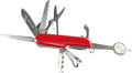 11-in-1 Multifunctional Pocket KnifeBoy Scout knife Red Handle Stainless Steel Survival Tool with Scissors Bottle Opener Saw Screwdriver Ruler Tweezers 3.58 Inch Length