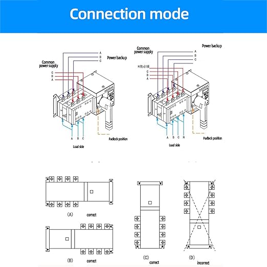 Automatic Transfer Switch Generator Transfer Switch Load Isolation Actuating Switch AC 400V (125A)