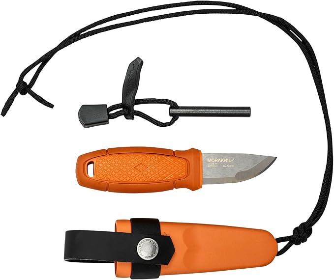 Morakniv Eldris Fixed-Blade Pocket-Sized Knife with Sandvik Stainless Steel Blade Lanyard and Firestarter 2.2-Inch