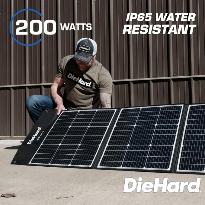 DieHard Solar Panel 200-Watt Foldable Flexible Lightweight Portable - Designed for use with DieHard Portable Power Stations