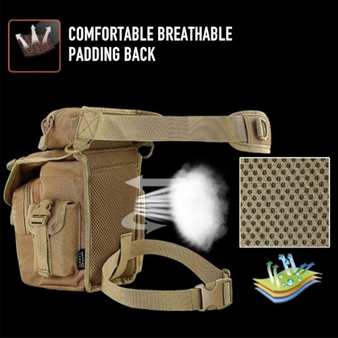 ANTARCTICA Waterproof Military Tactical Drop Leg Pouch Bag Type B Cross Over Leg Rig Outdoor Bike Cycling Hiking Thigh Bag