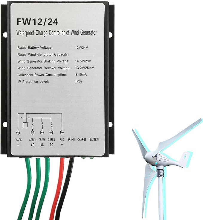 1500W MPPT Hybrid Wind Turbine Charge Controller 12V/24V/48V Compatible with Solar/Wind Combo for Small Wind Generator &amp DIY Kits