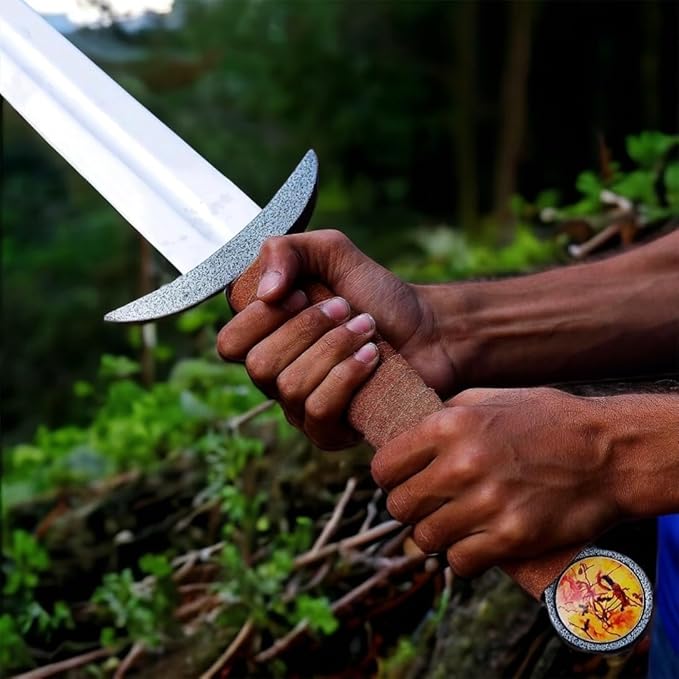 Serpent-Breath Sword of Uhtred with Scabbard | The KingdomSword. Viking Real Swords Steel KratosAxe - warswordWarrior Swords Seax vikingsword Functional with Sheath Viking Gifts for Men