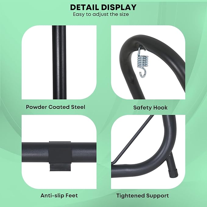 Hammock Chair Stand only Hanging L-Stand with Buckle and Spring Hook 360-Degree Hanging Hammock Stands Indoor Outdoor Heavy Duty Steel Swing Metal Egg Chair Stand 300lbs Capacity (No Hammock)