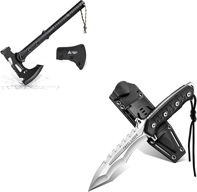 Freelander Fixed Blade Knife Bundle with Camping Axe