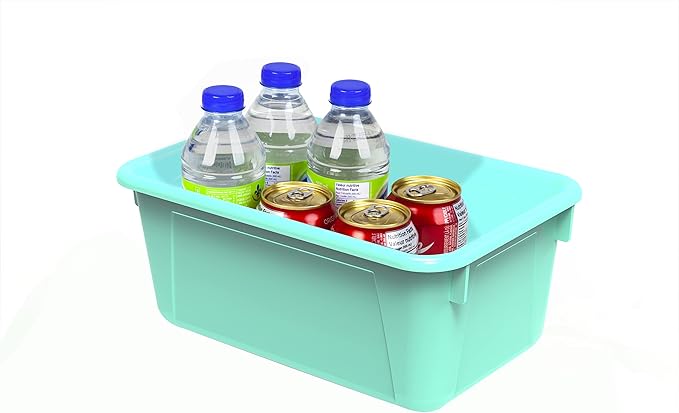 Storex Small Cubby Bins – Plastic Storage Containers for Classroom 12.2 x 7.8 x 5.1 inches Class Teal 5-Pack (62420A05C)