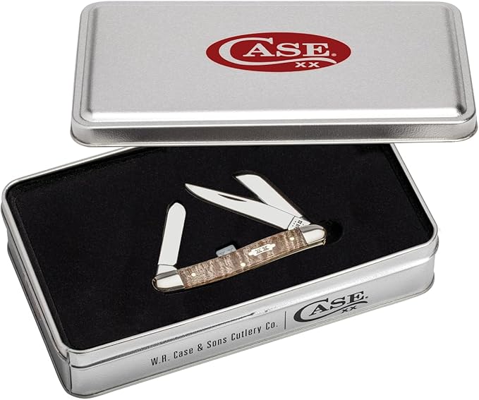Case XX Pocket Knife NATURAL CURLY MAPLE SMOOTH MEDIUM STOCKMAN W/TIN Item #71232-7318 SS - Length Closed: 3 5/8Inches