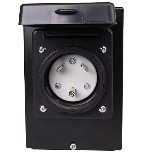 30A/50A Power Inlet Box for Generator Journeyman-Pro ETL Listed w/Waterproof CoverL5-30PTT-30PL14-30PSS-2-50P | 30 or 50 Amp 125/250V | for 3 or 4 Prong Extension Cord (TT-30P - Black)