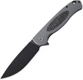Petrified fish PFB03 Stamp Pocket Knife 3.58 D2 Black Stonewashed Blade 4.79 oz G10 Handle Flipper Liner lock Folding Knife (Gray &amp Black Stonewashed)