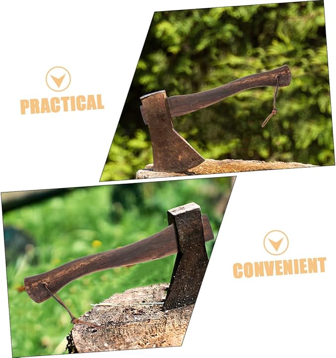 Happyyami 2pcs Wooden Axe Handle Replacement for Mini Axe for Firewood Gardening Hiking