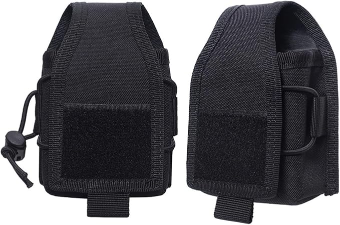 Versatile Pouch Case Holder for GPS Phone Universal Radio Pouch Adjustable Molle Magazine Bag with Elastic Cord Small Nylon Belt Pack for Walkie Talkies Radio