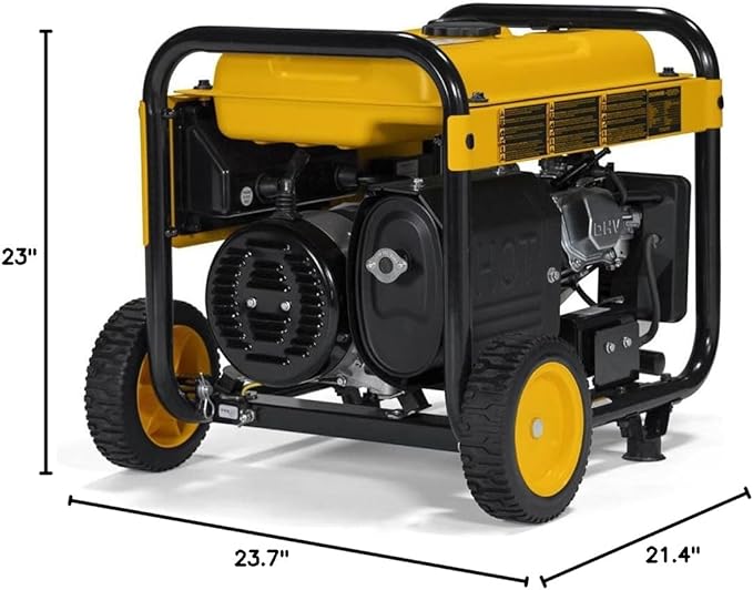 DeWalt 5000 Starting Watt Portable Gas Generator 223cc Engine Idle Control Technology CO Protect Carbon Monoxide Detection Never-Flat Wheels Emergency Jobsite Power 49 State