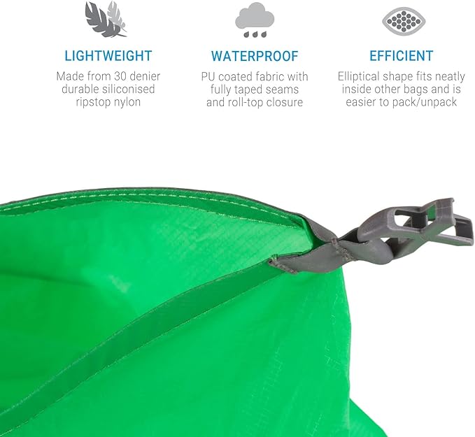 Lifeventure Ultralight Dry Bag Siliconized Rip-Stop Fabric with Fully Taped Seams Lightweight Waterproof Dry Sack for Kayaking Camping Hiking Traveling Boating Water Sports