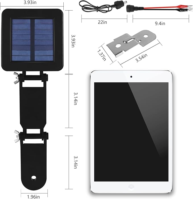 6V Solar Panel for Deer Feeder Efficient Charger w/Adjustable Mounting Bracket &amp Alligator Clips 6V Solar Panel Compatible with Game Feeder Timer &amp Rechargeable Batteries