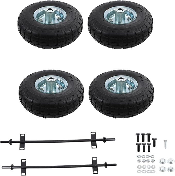 Wheel Kit Replacement for 9000 8750 6500 Watt Black Generator 10 inches Pneumatic