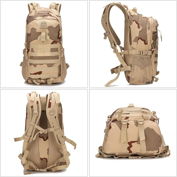 Tactical Backpack for Men Hiking Day Pack Molle Military Rucksack Waterproof Assault Pack Bag for Hunting Camping Trekking (Sansha Camouflage)