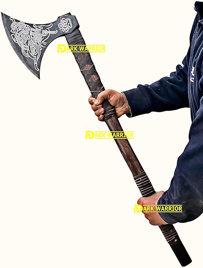 38 Large Berserker Viking Axe Large Norse Ax Scandinavian Style Viking Hatchet Double Headed ax Viking ax History of Norse Mythology self Defense