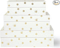 kate spade new york Decorative Storage Boxes with Lids 3 Pack Sturdy Organizer Storage Bins Includes Small Medium Large Pink Nesting Boxes with Magnetic Closure Gold Dot with Script