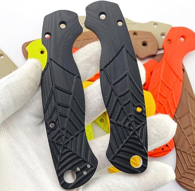 1 Pair G10 Scales Handle Fits for C81 Paramilitary 2 Custom Handle Patch DIY Making Replacement Accessory(Black)
