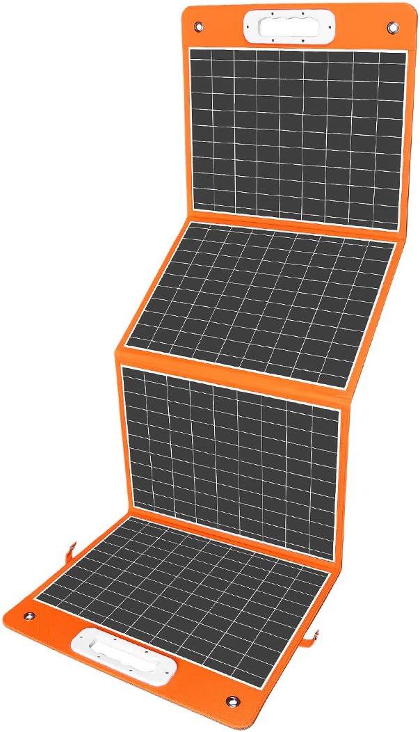 Flashfish 100W 18v Foldable Solar Panel High-Efficiency Solar Charger with Dc Output &amp 65W USB.C QC3.0 Port for Portable Power Station Camping Travel &amp Outdoor