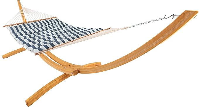 Hatteras Hammocks Expressive Mist Sunbrella Pillowtop Hammock with Free Extension Chains &amp Tree Hooks Handcrafted in The USA Accommodates 2 People 450 LB Weight Capacity 13 ft. x 55 in.