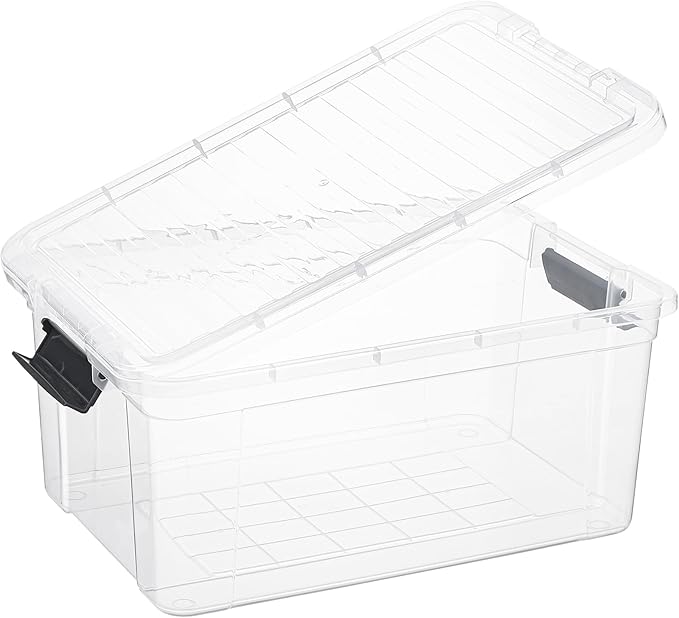 Superio Clear Storage Box with Lid 21 Quart Plastic Container Bins for Organizing Stackable Crates BPA Free Non Toxic Odor Free Organizers for Home Office School and Dorm