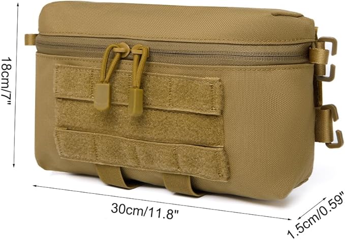 Tactical Molle Admin Pouch Waterproof Utility Tool Pouch Gadget Storage Bag with Hook&ampLoop Fastener for Backpacks ﻿