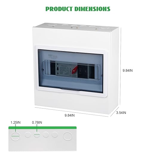 100A Automatic Transfer Switch for Home Generator - AC 220V 2 Pole ATS with CB Dual Power Changeover Transfer Switch with Metal Inlet Box for Indoor (100A-2P)