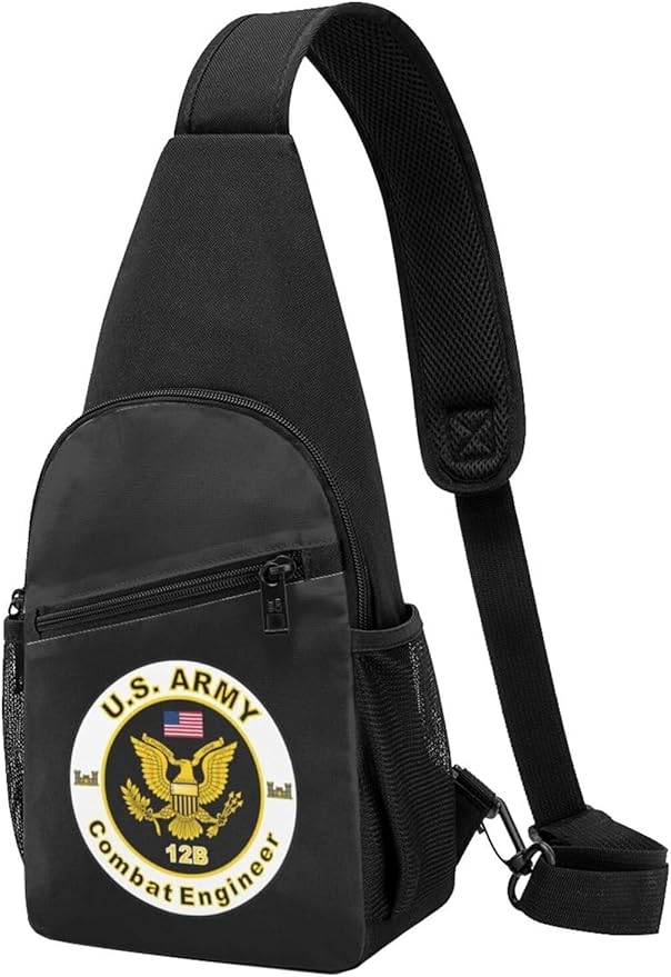 US Army MOS 12B Combat Engineer Chest Pack Leisure Shoulder Crossbody Chest Bag