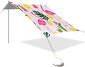 xigua Flamingos Beach Tent Sun Shelter with Carrying Bag - Silver Coated Oxford Fabric Beach Canopy for Beach Camping Fishing - Includes Windproof Ropes Sandbags &amp Stakes