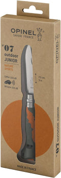 Opinel Outdoor Junior No. 07 Stainless Steel Folding Knife with Safety Rounded Tip Integrated Whistle Made in France