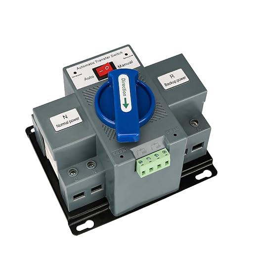 63A 110V Dual Power Automatic Transfer Switch Manual Transfer Switch 50/60Hz Din Rail Mounted Mini ATS 2/3/4P 63/32A for Hone Generator and Backup Power RV (2P 63A)