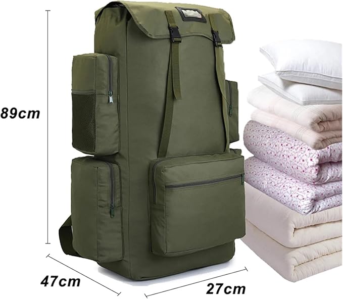 130L Large Camping Backpack Travel Bag Outdoor Luggage Bags Hiking Trekking For Men Molitary Tactical Shoulder Bag(Army Green)