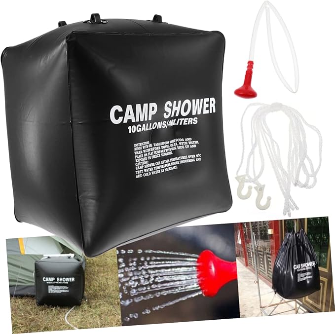 Solar Heating Bag Pouch Mesh Camping Shower Bag Solar Powered Shower for Outdoor Travel