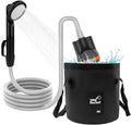 Portable Shower Camping Shower Outdoor Camp Shower Pump with 5 Gallons Collapsible Bucket Rechargeable Shower Battery Powered Handheld Shower Head kit for Camping Beach Washing Pet Cleaning