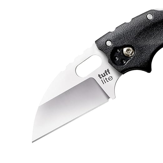 Cold Steel Tuff Lite 2.5 AUS8A Sheepsfoot Razor-Sharp Plain Blade 3.5 Griv-Ex Black Handle Pocket Folding Knife Blister Pack