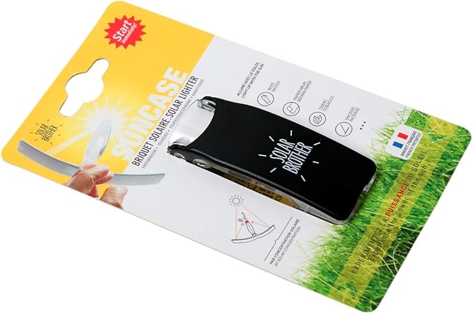 Suncase Solar Lighter - Compact Eco-Friendly Solar Powered Windproof Waterproof Ultralight Fire Starter (Black)