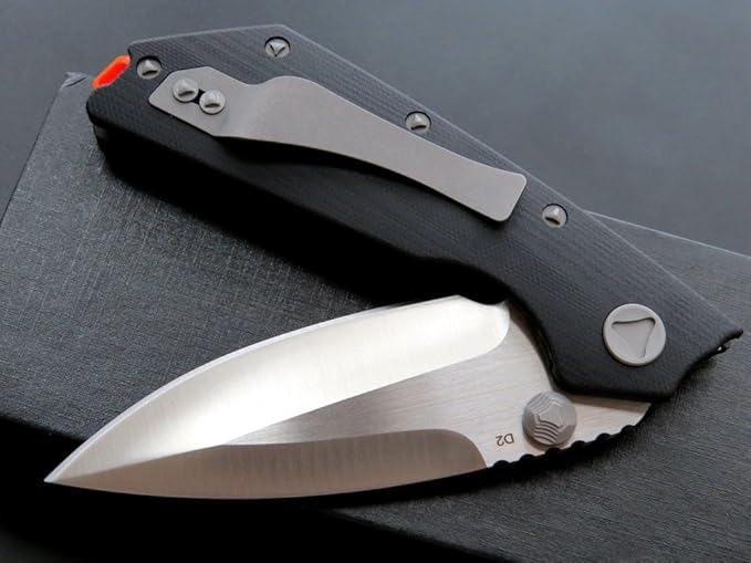 Eafengrow EF335 Folding Knives D2 Blade and G10 Handle5 inch Closed EDC Pocket Folding Knife with Clip (black)