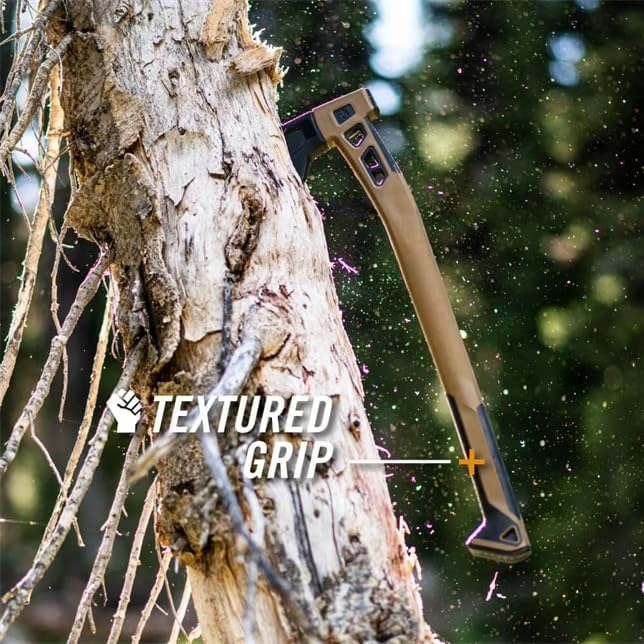 Gerber Gear Bushcraft Axe - Camping Survival Bushcraft Axe with Sheath - Features Hammerhead &amp Water-Resistant Compartments - Made in USA - Coyote Brown