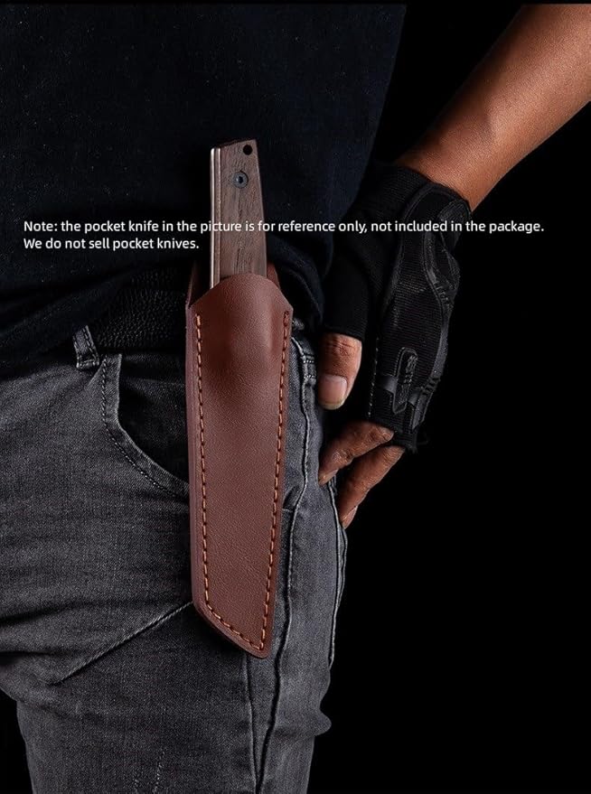 1PC Knife Sheath Leather Knife Case with Belt Loop Fits for Outdoor Fixed Knives