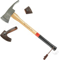 Adler Pulaski Axe – German Made Dual-Head Axe &amp Hoe Tool for Camping Trail Work Excavation Forestry Land Management Survival Outdoor 3-1/2 lb Head 27.5 Hickory Handle w/ 2 Leather Sheaths