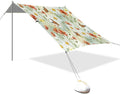 xigua Wildflowers Beach Tent Sun Shelter with Carrying Bag - Silver Coated Oxford Fabric Beach Canopy for Beach Camping Fishing - Includes Windproof Ropes Sandbags &amp Stakes