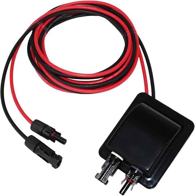 Weatherproof Solar Cable Entry Gland Entry Housing Solar Junction Box Fits for RVVehicles BoatsThrough RV Roof Solar Entry Housing with 10Ft 10AWG Solar Extension Cable